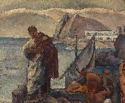 unknow artist Ovidiu in exil, ulei pe carton Spain oil painting artist